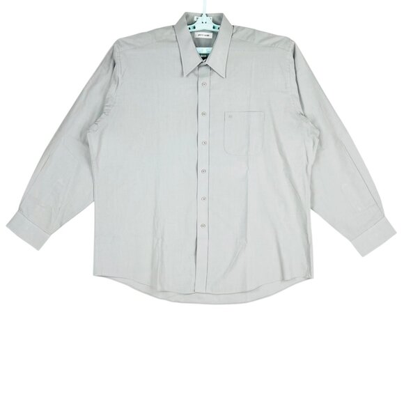 Pierre Cardin Men's Gray Button-Up Long Sleeve Shirt Size 18 36/37 - Picture 1 of 10